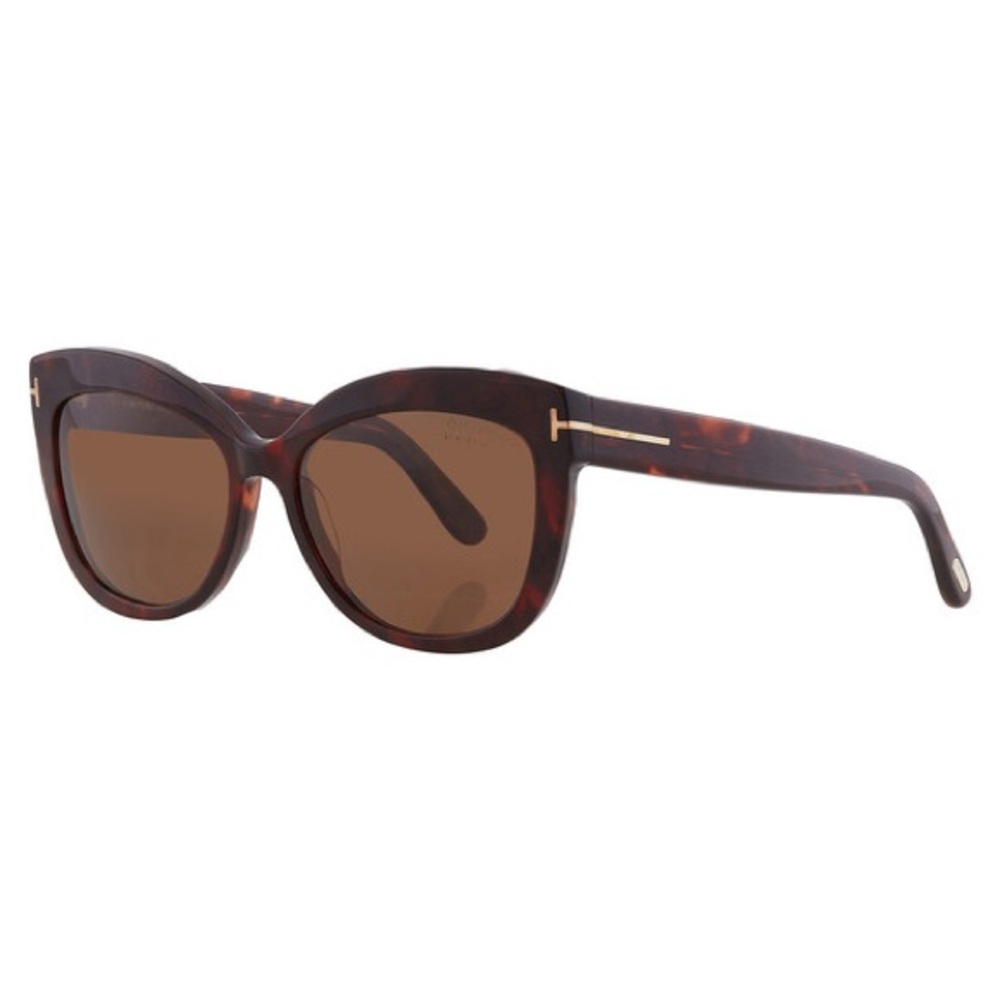 Tom Ford Alistair Polarized Brown Cat Eye Ladies Sunglasses